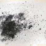 Sharon Arnold "Dark Matter No. 2" gouache, charcoal, glitter, 4"x6" $100
